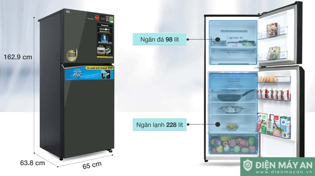 Tủ lạnh Panasonic Inverter 326 lít NR-TL351VGMV